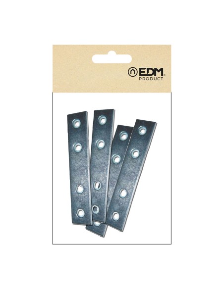 Placa recta unión plc02, acero zincado, 60 x 15 x 2 mm. 4 unidades