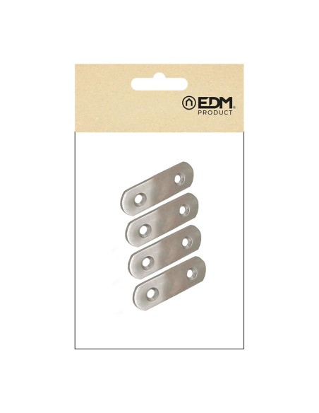 Placa recta unión plc14, acero inoxidable, 40 x 16 x 1,5 mm. 4 unidades