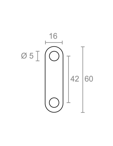 Placa recta unión plc14, acero inoxidable, 60 x...
