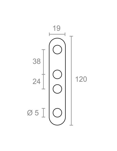 Placa recta unión plc14, acero inoxidable, 120...