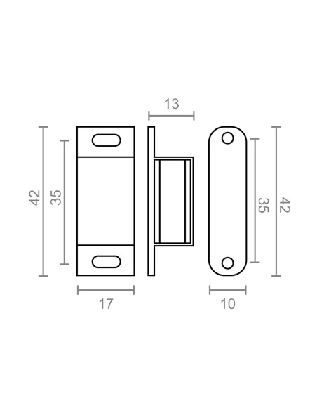 Cierre magnético im02, blanco, 42 x 18 mm, 2 unidades
