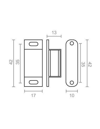 Cierre magnético im02, marrón, 42 x 18 mm, 2...