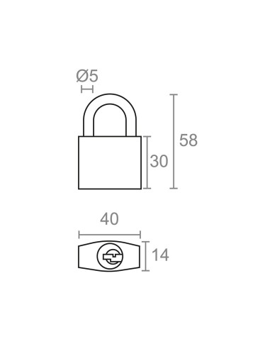 Candado de arco normal basic cn17,latón, 40 mm