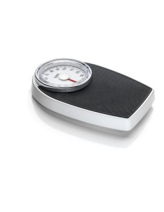 Báscula de baño analógica blanco / negro, máximo 150 kg 2