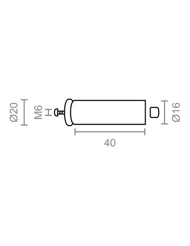 Tope persiana pr08, blanco 40 mm 2 unidades