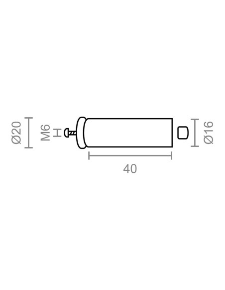 Tope persiana pr08, marfil 40 mm 2 unidades