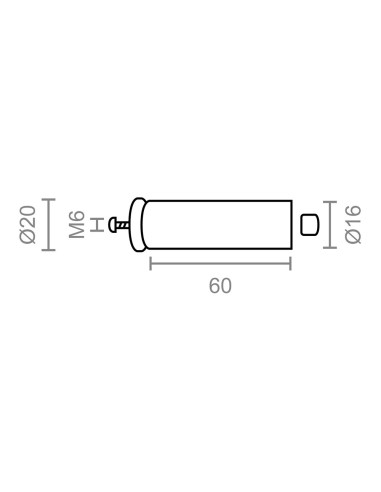 Tope persiana pr08, marfil 60 mm 2 unidades
