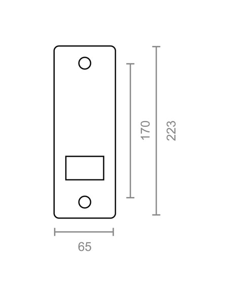 Embellecedor para recogedor pr06 aluminio, 65 x 6 x 223 mm