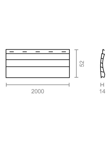 Lama persiana pr24, marfil 52 mm x 2 m