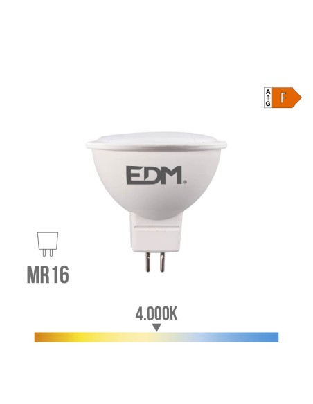 Bombilla dicroica led mr16 8 w 780 lm 4000 k luz dia 120° ø5 x 5 cm
