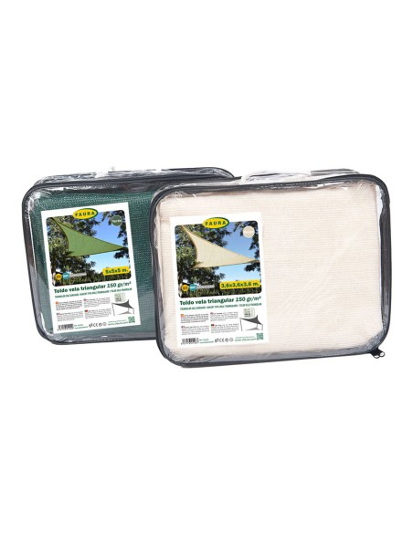 Toldo vela triangular verde 3,6 x 3,6 x 3,6 m