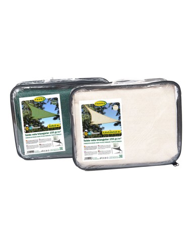 Toldo vela triangular beige 3,6 x 3,6 x 3,6 m