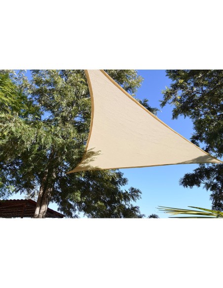 Toldo vela triangular beige 3,6 x 3,6 x 3,6 m