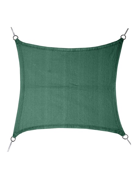 Toldo vela cuadrado verde 3,6 x 3,6 m