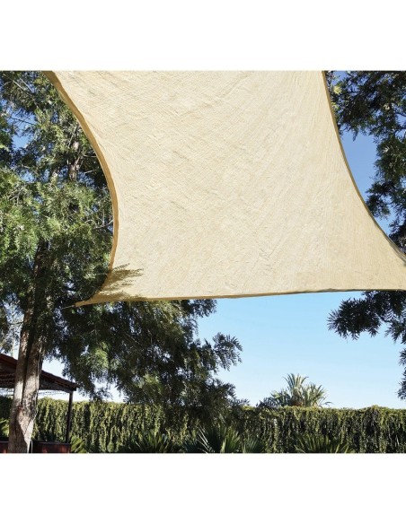 Toldo vela rectangular beige 3 x 4 m