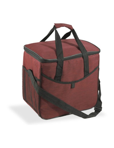 Nevera diseño tejana con asa color granate 21 l