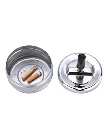 Cenicero metal con tapa giratoria, ø 9,5 x 9,5 cm