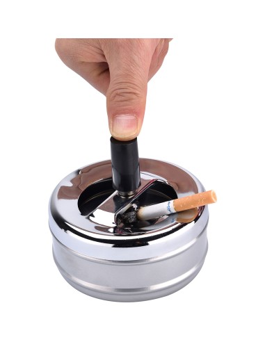 Cenicero metal con tapa giratoria, ø 9,5 x 9,5 cm