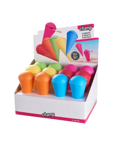 Cenicero playa, colores surtidos, 6 x 6 x 16 cm