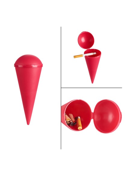 Cenicero playa, colores surtidos, 6 x 6 x 16 cm