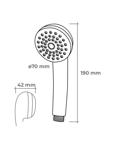 Mango de ducha anticalcareo color blanco