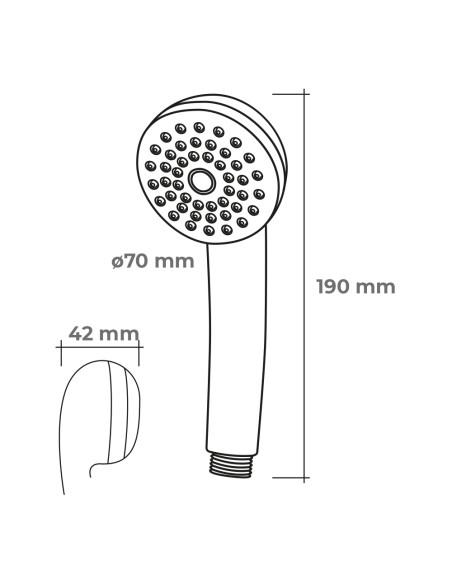 Mango de ducha anticalcareo color blanco