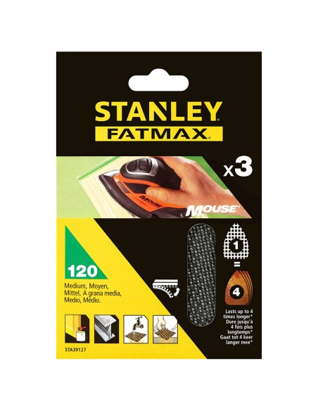 Hoja de lija de malla autoadherente para mouse, 3 uds