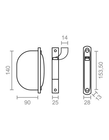 Recogedor empotrable pr01 14 mm blanco