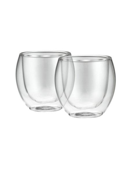 Vaso de doble pared palermo, resistentes a golpes y temperaturas 100 ml, 2 uds