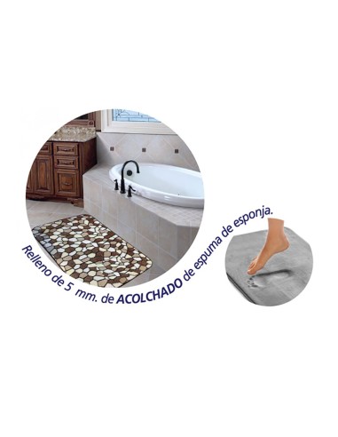 Alfombra de baño estampado piedras, colores...