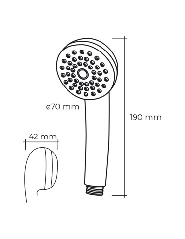 Mango de ducha anticalcareo color cromo