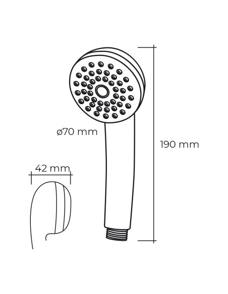 Mango de ducha anticalcareo color cromo