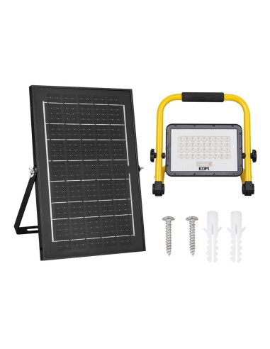 Foco solar de trabajo + panel solar 4000 lm,...