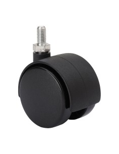 Rueda giratoria espiga roscada y eje liso, color negro, carga máx. 20 kg, 6 x 15 cm, ø 4 cm