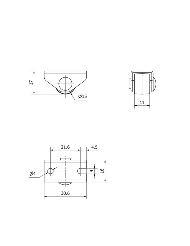 Rueda fija con placa y eje liso de dos...