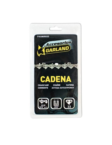 Cadena de motosierra de 33 eslabones. espada 8" / 20 cm