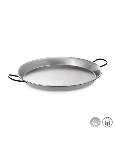 Paellera tradicional de acero pulido ø60 cm (20 personas)