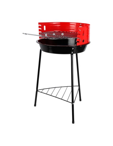 Barbacoa pie negra/roja, 33 x 32 x 55 cm
