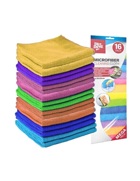 Bayeta microfibra, 30 x 30 cm, 16 uds