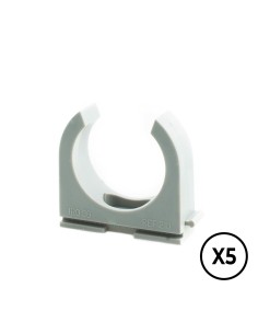 Soporte a presion lh ø 16 mm, gris, 5 unidades