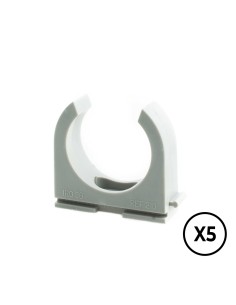 Soporte a presion lh ø 20 mm, gris, 5 unidades