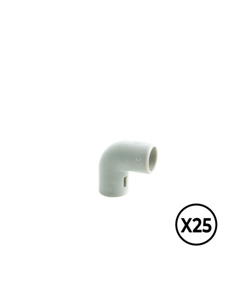 Codo inspeccionable gris 90° de pvc ø 16 mm, 25 unidades