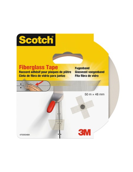 Cinta adhesiva de fibra de vidrio para juntas, 48 mm x 50 m