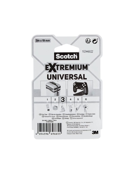 Cinta americana extremium 3 universal, 3 m x 19 mm, negra