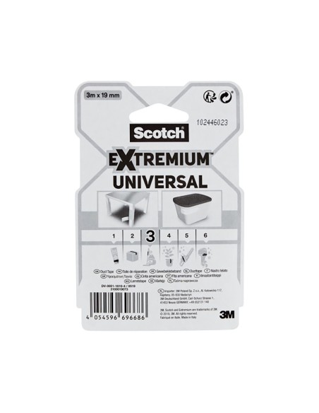 Cinta americana extremium 3 universal, 3 m x 19 mm, blanca