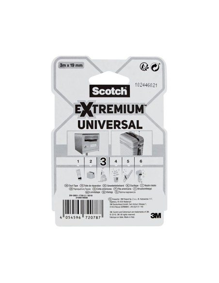 Cinta americana extremium 3, universal, 3 m x 19 mm, gris