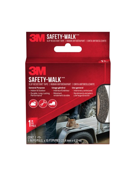 Cinta antideslizante rollo, exterior, negra, 25 mm x 4,5 m, uso general