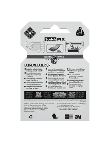 Cinta doble cara de montaje para exteriores...