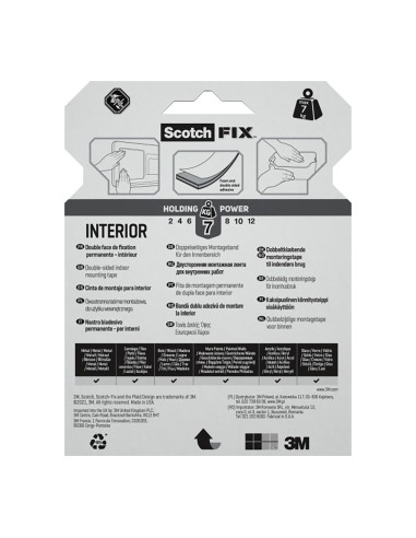 Cinta doble cara de montaje para interiores,...