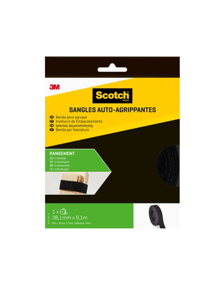 Tira para agrupar a medida, negro, 38,1 mm x 9,1 m